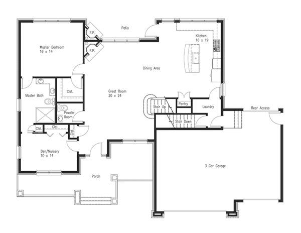 Dream House Plan - Craftsman Floor Plan - Main Floor Plan #1063-1