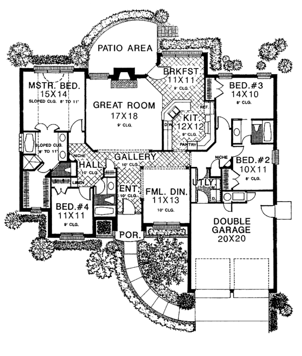 Home Plan - Mediterranean Floor Plan - Main Floor Plan #310-1014