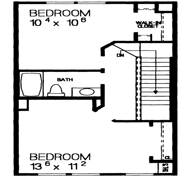 House Blueprint - Colonial Floor Plan - Upper Floor Plan #72-475