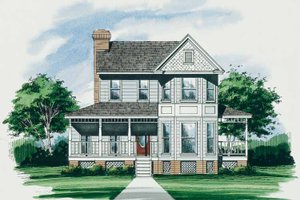 Architectural House Design - Victorian Exterior - Front Elevation Plan #10-269