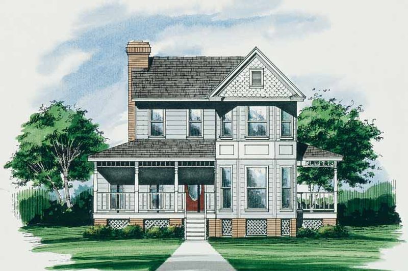 Architectural House Design - Victorian Exterior - Front Elevation Plan #10-269