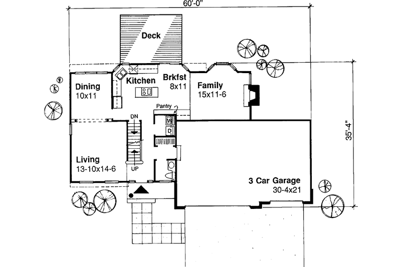 Home Plan - Floor Plan - Main Floor for Contemporary House Plan #320-585 - 4 bed, 2.5 bath