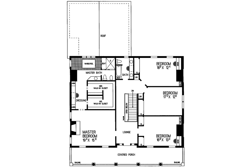 Home Plan - Floor Plan - Upper Floor for Classical House Plan #72-819 - 4 bed, 2.5 bath