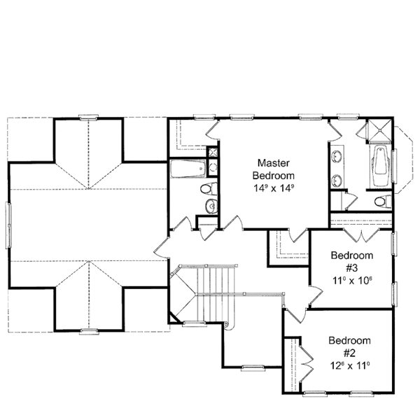 Home Plan - Colonial Floor Plan - Upper Floor Plan #429-289