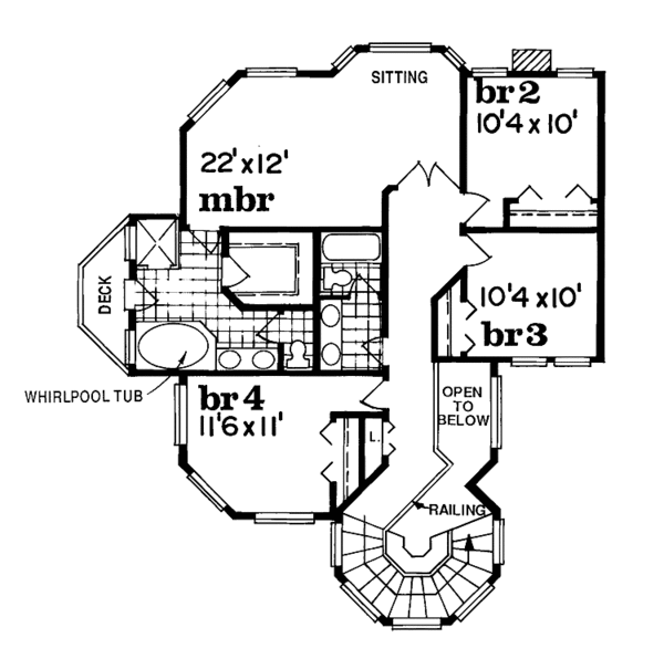 House Blueprint - Victorian Floor Plan - Upper Floor Plan #47-846