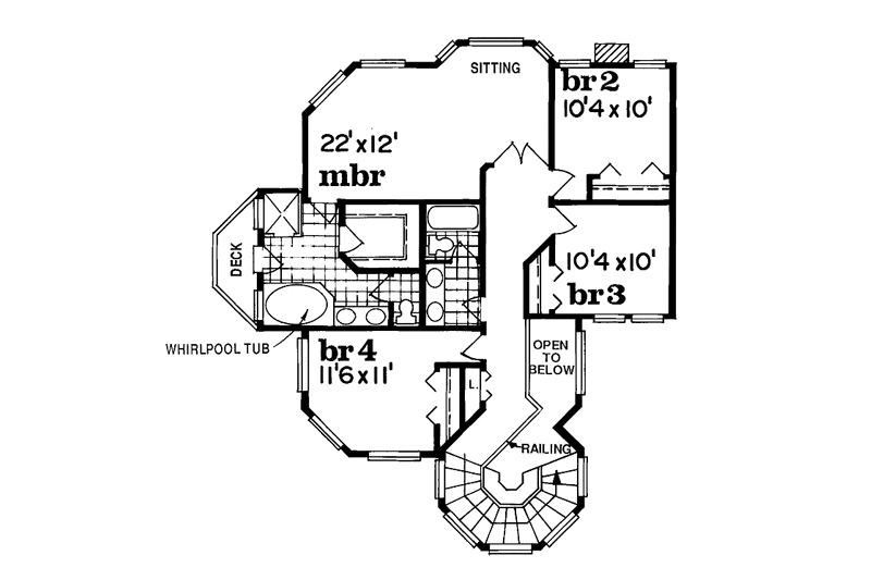 Home Plan - Floor Plan - Upper Floor for Victorian House Plan #47-846 - 4 bed, 2.5 bath