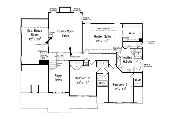 Floor Plan - Upper Floor for Classical House Plan #927-880 - 4 bed, 3 bath