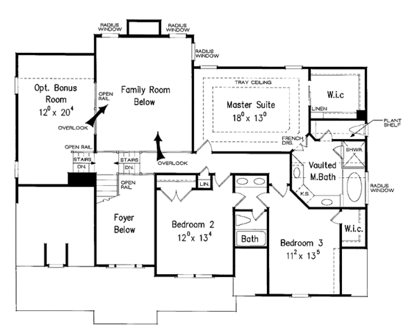 House Design - Classical Floor Plan - Upper Floor Plan #927-880