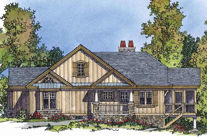 Dream House Plan - Exterior - Front Elevation 3 for Country House Plan #1016-73 - 2 bed, 2.5 bath