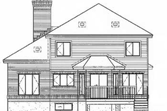 Exterior - Rear Elevation House Plan #25-4224 - 3 bed, 1.5 bath