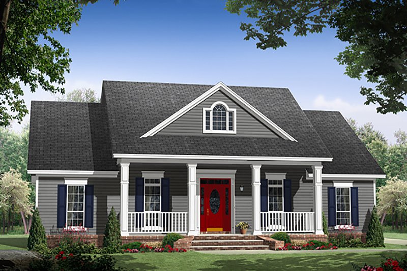 Architectural House Design - Country Exterior - Front Elevation Plan #21-392
