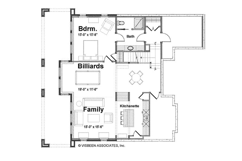 Home Plan - Floor Plan - Lower Floor for Victorian House Plan #928-53 - 3 bed, 2.5 bath