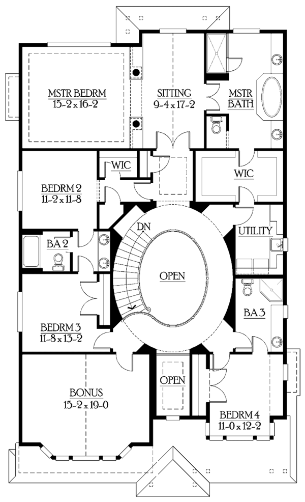 Home Plan - Victorian Floor Plan - Upper Floor Plan #132-473