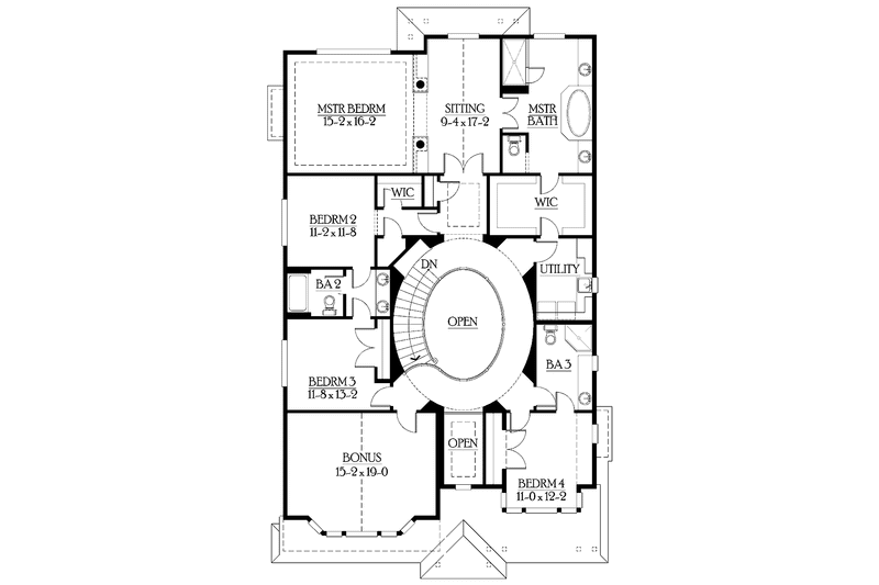 Home Plan - Floor Plan - Upper Floor for Victorian House Plan #132-473 - 4 bed, 3.5 bath