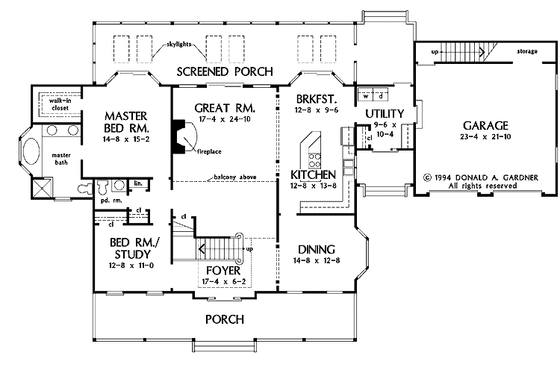 Floor Plan - Main Floor for Country House Plan #929-203 - 4 bed, 2.5 bath