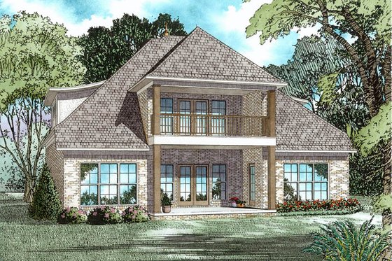 Exterior - Rear Elevation for Tudor House Plan #17-3405 - 4 bed, 3 bath