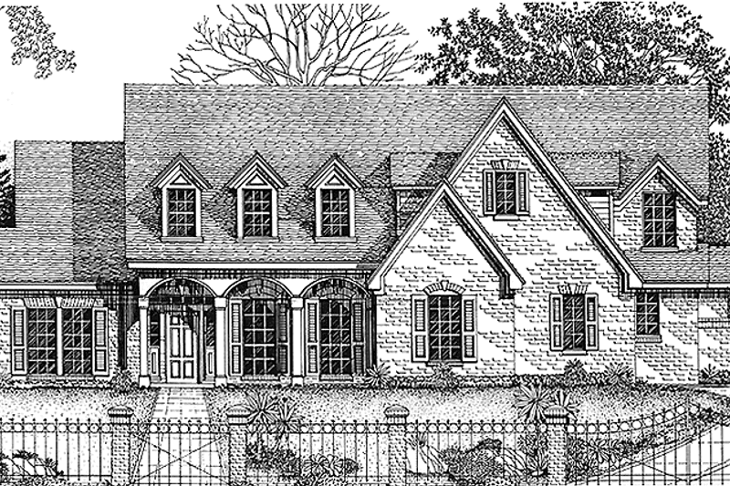 House Blueprint - Country Exterior - Front Elevation Plan #974-30