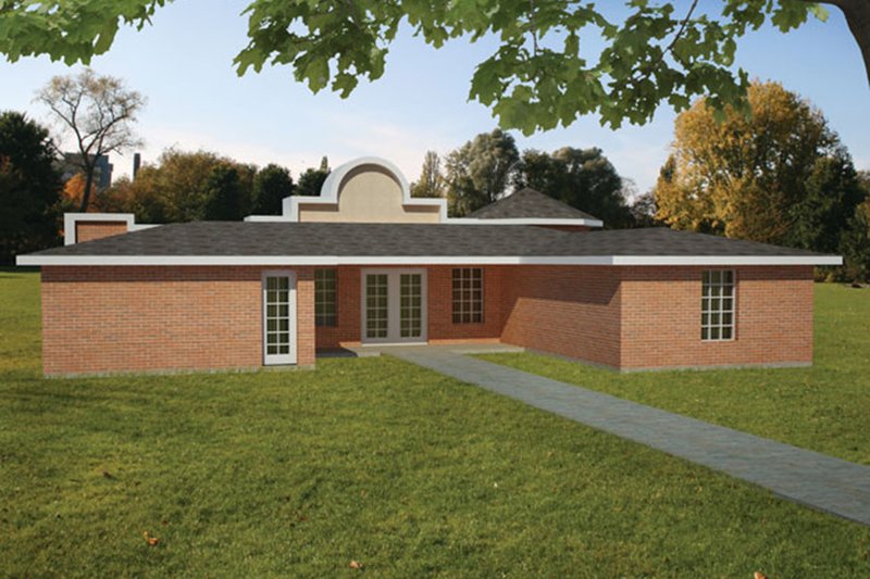 Dream House Plan - Exterior - Rear Elevation for Adobe / Southwestern House Plan #1061-24 - 3 bed, 2 bath