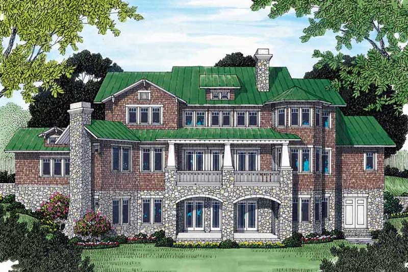 Architectural House Design - Exterior - Rear Elevation for Craftsman House Plan #453-463 - 5 bed, 5 bath