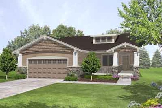 Exterior - Front Elevation for Bungalow House Plan #50-253 - 3 bed, 2 bath