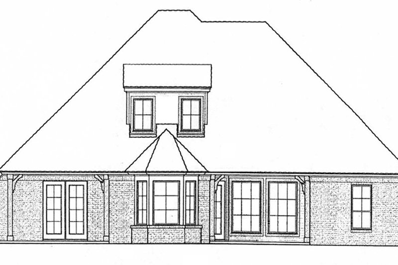 Home Plan - Exterior - Rear Elevation for European House Plan #310-1267 - 3 bed, 2.5 bath