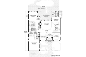Floor Plan - Main Floor for Mediterranean House Plan #420-160 - 4 bed, 5.5 bath