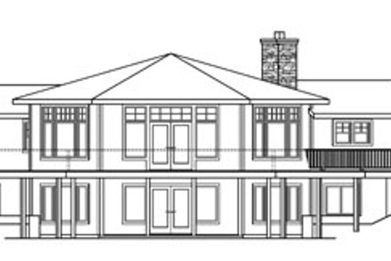 Exterior - Rear Elevation for Craftsman House Plan #124-730 - 3 bed, 3 bath