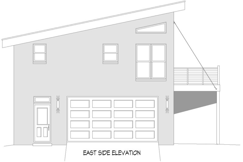 House Blueprint - Exterior - Other Elevation for Beach House Plan #932-1407 - 1 bed, 2 bath