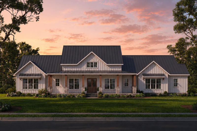 Dream House Plan - Exterior - Front Elevation 3 for Farmhouse House Plan #1117-47 - 3 bed, 2.5 bath