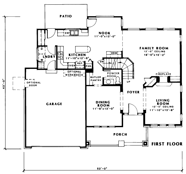 Bungalow Floor Plan - Main Floor Plan #312-369