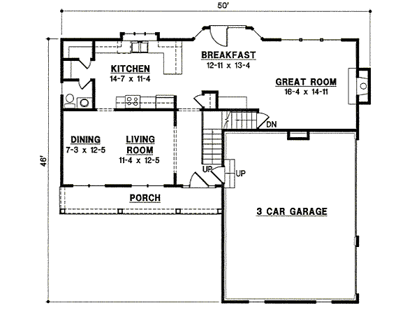 Traditional Floor Plan - Main Floor Plan #67-785