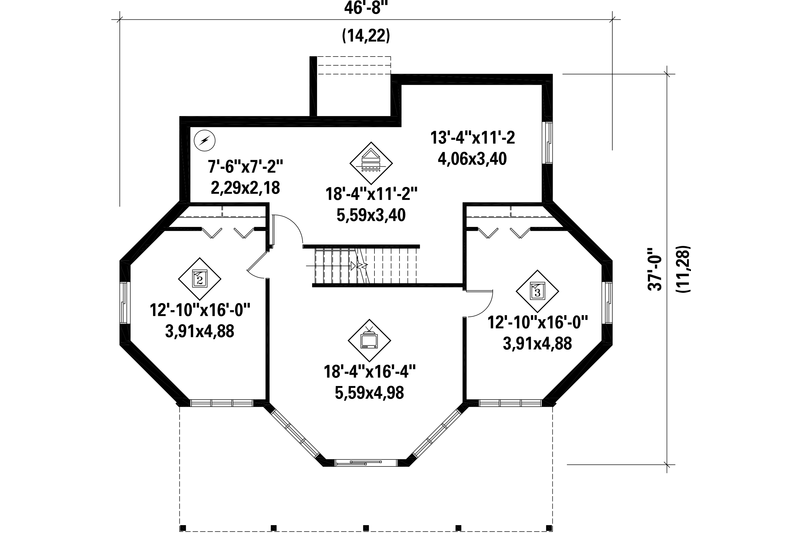 Architectural House Design - Floor Plan - Lower Floor for Country House Plan #25-4740 - 3 bed, 1 bath