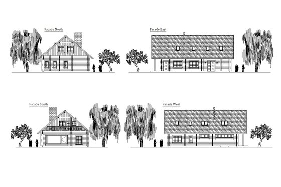 Exterior - Rear Elevation for Log House Plan #549-6 - 4 bed, 3 bath