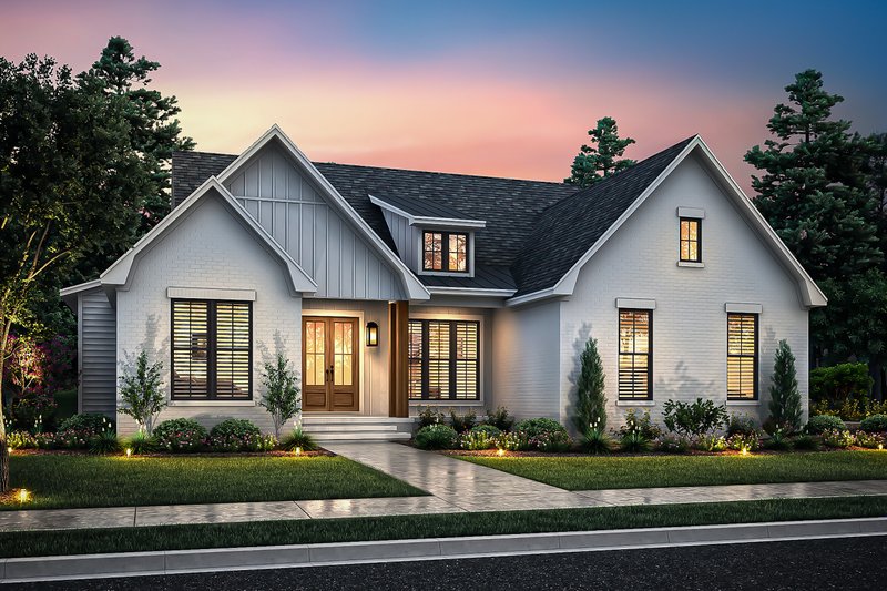 House Blueprint - Farmhouse Exterior - Front Elevation Plan #430-338