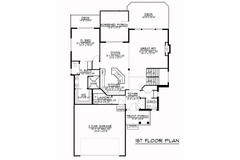Architectural House Design - Floor Plan - Main Floor for Cottage House Plan #1064-97 - 3 bed, 2.5 bath