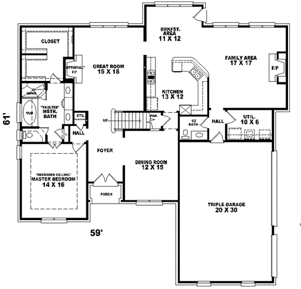 Traditional Floor Plan - Main Floor Plan #81-557