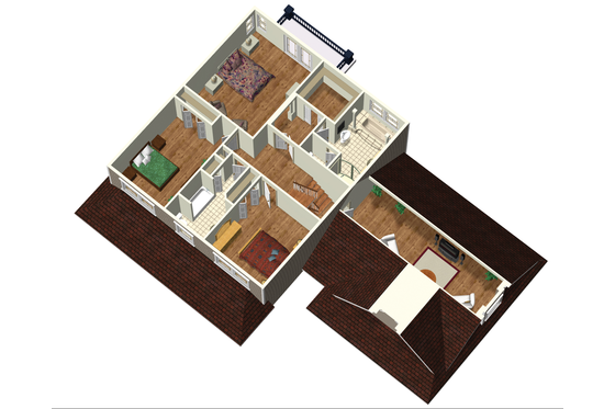 Floor Plan - Upper Floor 1 for Country House Plan #25-4688 - 4 bed, 2 bath