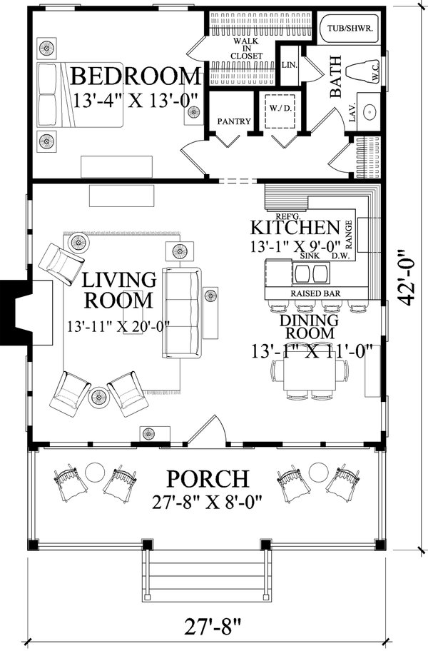 Bungalow Floor Plan - Main Floor Plan #137-385