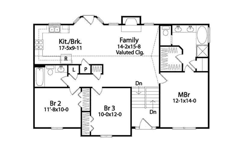 Home Plan - Floor Plan - Main Floor for Traditional House Plan #22-532 - 3 bed, 2 bath