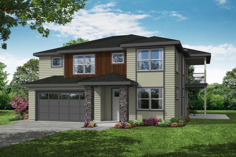 House Blueprint - Craftsman Exterior - Front Elevation Plan #124-1205