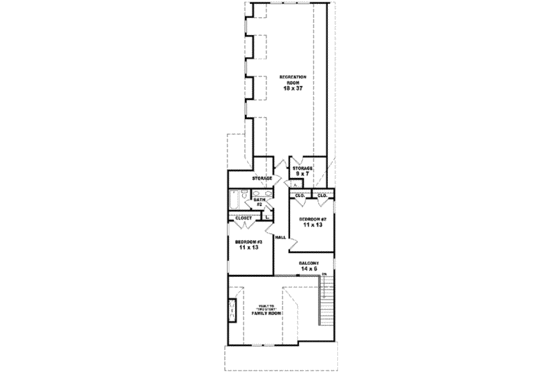 Floor Plan - Upper Floor for Colonial House Plan #81-473 - 3 bed, 2.5 bath