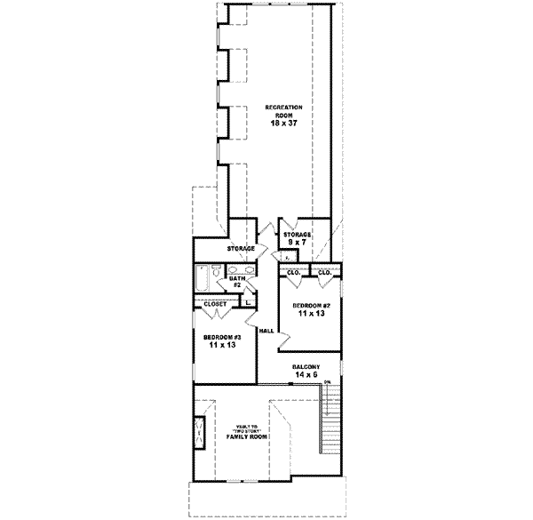 Colonial Floor Plan - Upper Floor Plan #81-473