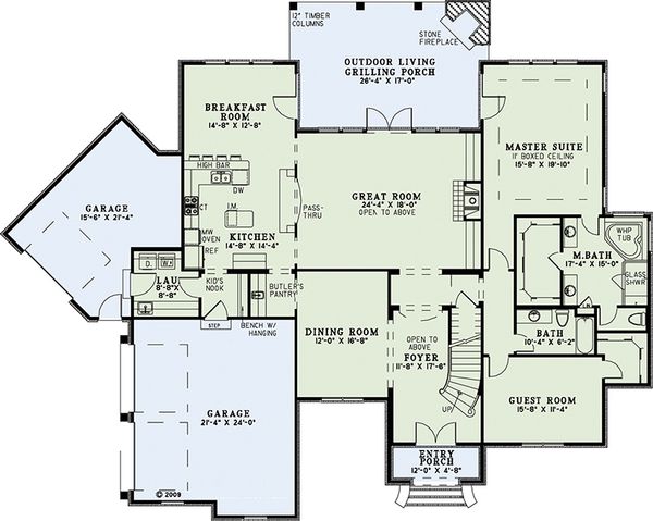 House Plan Design - European Floor Plan - Main Floor Plan #17-2382