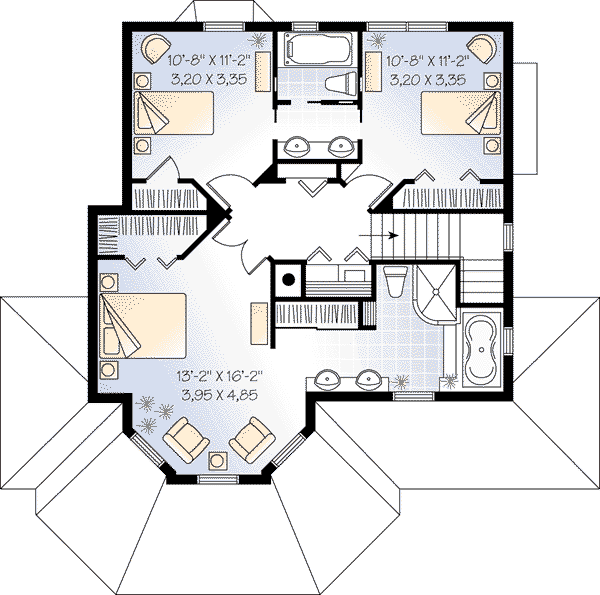 House Design - Country Floor Plan - Upper Floor Plan #23-549