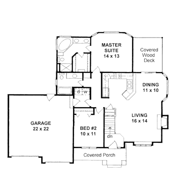 Home Plan - Craftsman Floor Plan - Main Floor Plan #58-205