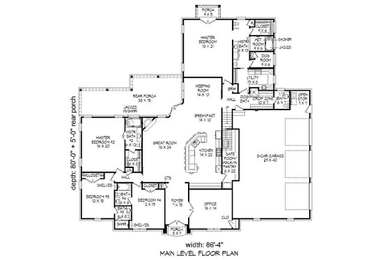Floor Plan - Main Floor for European House Plan #932-28 - 5 bed, 6 bath