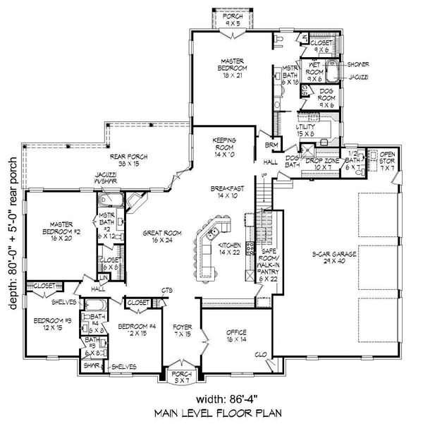 European Floor Plan - Main Floor Plan #932-28
