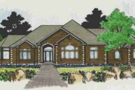 Exterior - Front Elevation for European House Plan #308-177 - 6 bed, 3.5 bath