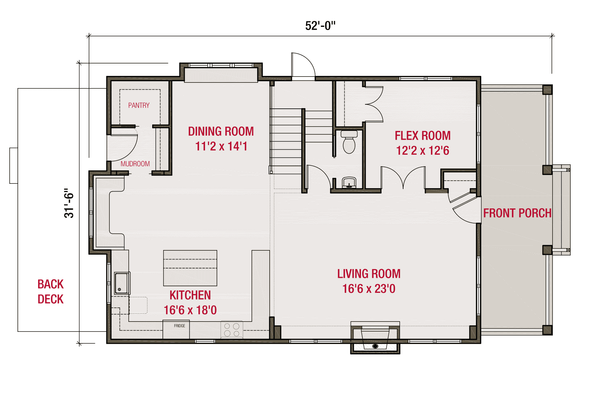 Craftsman Floor Plan - Main Floor Plan #461-84