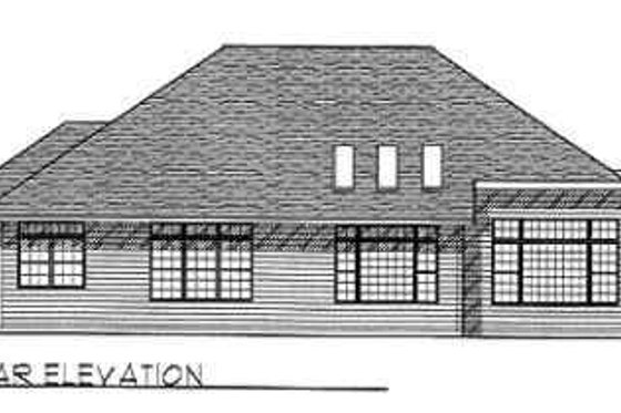 Exterior - Rear Elevation for Traditional House Plan #70-350 - 2 bed, 2 bath